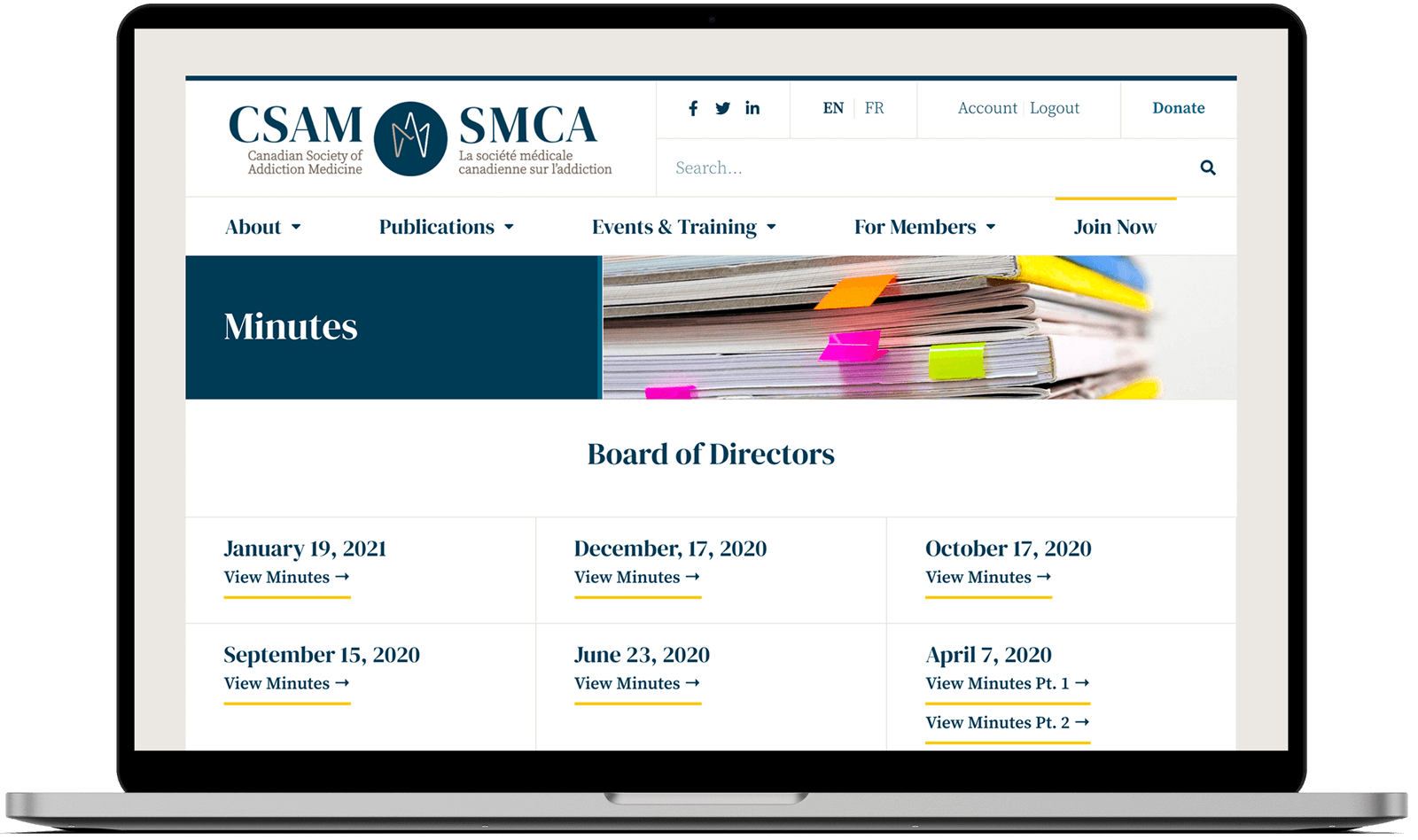 CSAM-SMCA Website Minutes Design