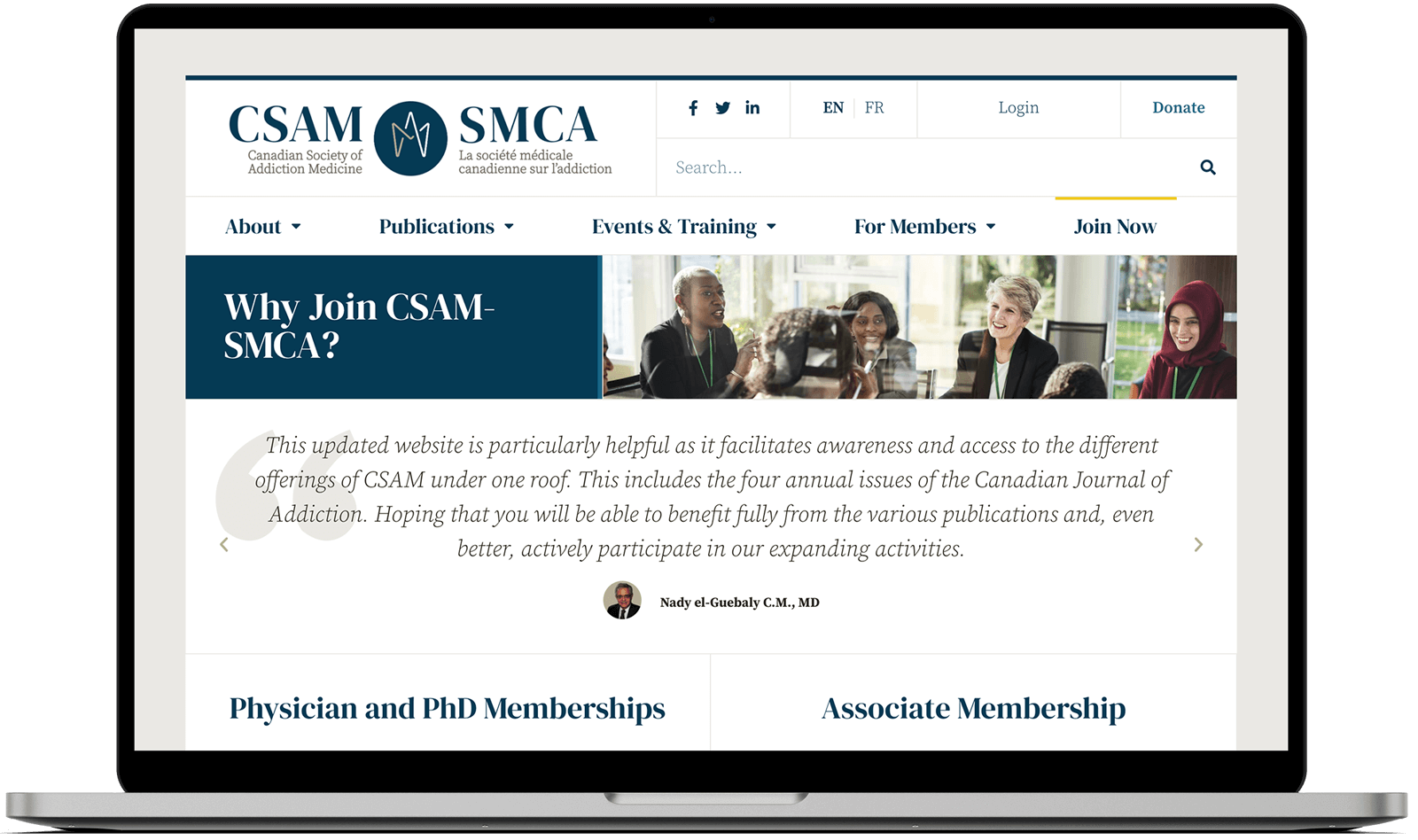 CSAM-SMCA Website Page Screenshot