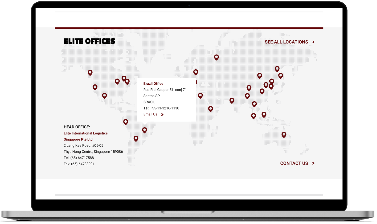 Elite Trax Laptop Homepage Offices Screenshot